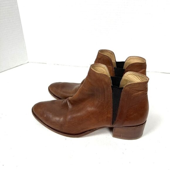 Sabani Florence Made in Italy Leather Ankle Boots Sz 36 US 6 Cognac Preppy - Picture 1 of 9